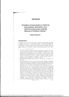 Freedom of association or guilt by association: Australia's new anti-terrorism laws and the retreat of political liberty