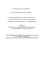The major determinants of adapting the new unify communication technology of the large and medium enterprises in China and Hong Kong - an emperical study