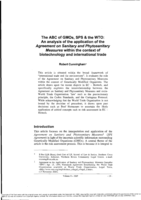 The ABC of GMOs, SPS and the WTO: an analysis of the application of the Agreement on Sanitary and Phytosanitary Measures within the context of biotechnology and international trade
