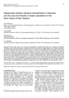 Relationship between physical characteristics of estuaries and the size and diversity of wader populations in the North Island of New Zealand