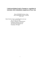 A phytosociological study of mangrove vegetation in Australia with a latitudinal comparison of East Asia