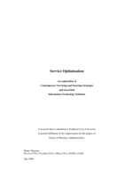 Service optimisation : an exploration of contemporary servicing and sourcing strategies and associated information technology solutions