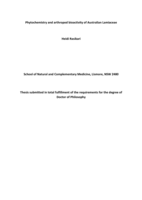 Phytochemistry and arthropod bioactivity of Australian lamiaceae