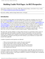 Building usable web pages: an HCI perspective