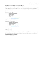 Preparing for disruption: setting the scene for a contextualised blended learning project