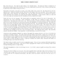 She comes from text, exhibition