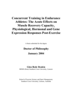 Concurrent training in endurance athletes: the acute effects on muscle recovery capacity, physiological, hormonal and gene expression responses post-exercise