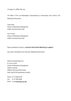 The effect of firm and marketplace characteristics on international joint venture (IJV) marketing performance
