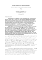 Meaning and place in the informational society