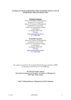 Australian human resource practitioner views & use of temporary skilled migration
