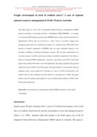 Fragile environment in need of resilient carers? a case of regional natural resources management in Perth, Western Australia
