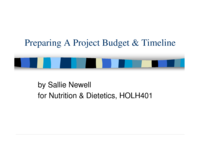 Preparing a project budget & timeline