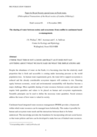 The sharing of water between society and ecosystems: from conflict to catchment–based co–management