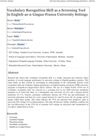 Vocabulary recognition skill as a screening tool in English-as-a-Lingua-Franca university settings