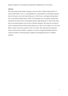 Daytime sleepiness in men during early fatherhood: implications for work safety