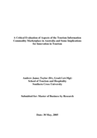 A critical evaluation of aspects of the tourism information commodity marketplace in Australia and some implications for innovation in tourism