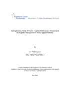 An exploratory study of vendor logistics performance measurement for logistics management in Asia’s apparel industry