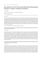 Can lessons from the Community Rainforest Reforestation Program in eastern Australia be learned?