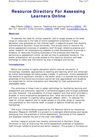 Resource directory for assessing learners online