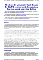 The role of university web pages in staff development: supporting teaching and learning online