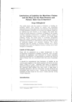 Limitation of liability for maritime claims and its place in the past present and future: how can it survive?