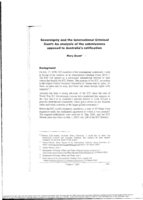 Sovereignty and the International Criminal Court: an analysis of the submissions opposed to Australia's ratification