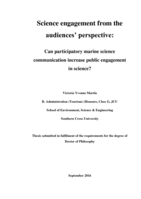 Science engagement from the audiences’ perspective : can participatory marine science communication increase public engagement in science?