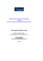 Best practice features and practices guiding community service organisation governance