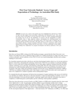 First year university students' access, usage and expectations of technology: An Australian pilot study