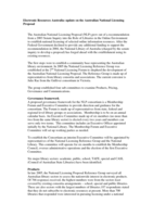 Update on the Australian National Licensing proposal: Online information resources for all Australians