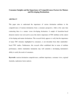 Consumer insights and the importance of competitiveness factors for mature and developing destinations