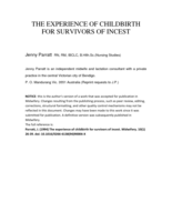 The experience of childbirth for survivors of incest
