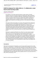 Staff development for online delivery: a collaborative, team based action learning model
