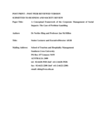 A conceptual framework of the corporate management of social impacts: the case of problem gambling