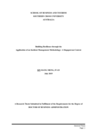 Building resilience through the application of an incident management methodology : a Singaporean context