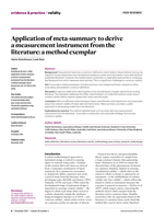 Application of meta-summary to derive a measurement instrument from the literature: a method exemplar