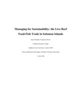 Managing for sustainability : the live reef food-fish trade in Solomon Islands