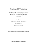 Arguing with technology: teaching and learning argumentative writing in the digital age English classroom