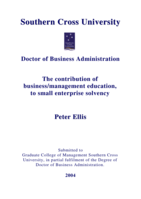 The contribution of business/management education, to small enterprise solvency