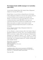 Developing female middle managers in Australian universities