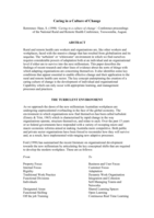 Caring in a culture of change