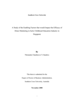 A study of the enabling factors that would impact the efficacy of direct marketing in early childhood education industry in Singapore