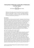 Undergraduate mathematics and the role of mathematics learning support