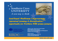 Land-based Mulloway (Argyrosomus japonicus) farming: a diversification opportunity for Northern NSW prawn farmers