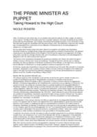The Prime Minister as puppet: taking Howard to the High Court