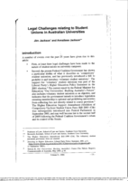Legal challenges relating to student unions in Australian universities