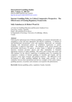 Internet gambling policy in critical comparative perspective: the effectiveness of existing regulatory frameworks