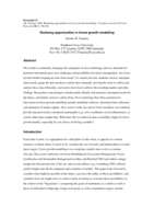 Realising opportunities in forest growth modelling