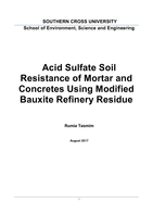 Acid sulfate soil resistance of mortar and concretes using modified bauxite refinery residue