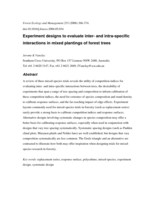 Experiment designs to evaluate inter- and intra-specific interactions in mixed plantings of forest trees